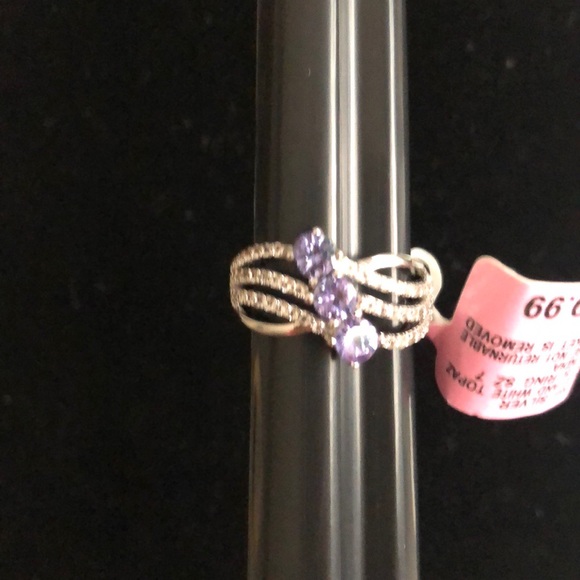 Tanzanite and White Topaz in Sterling Silver Ring - Picture 9 of 9